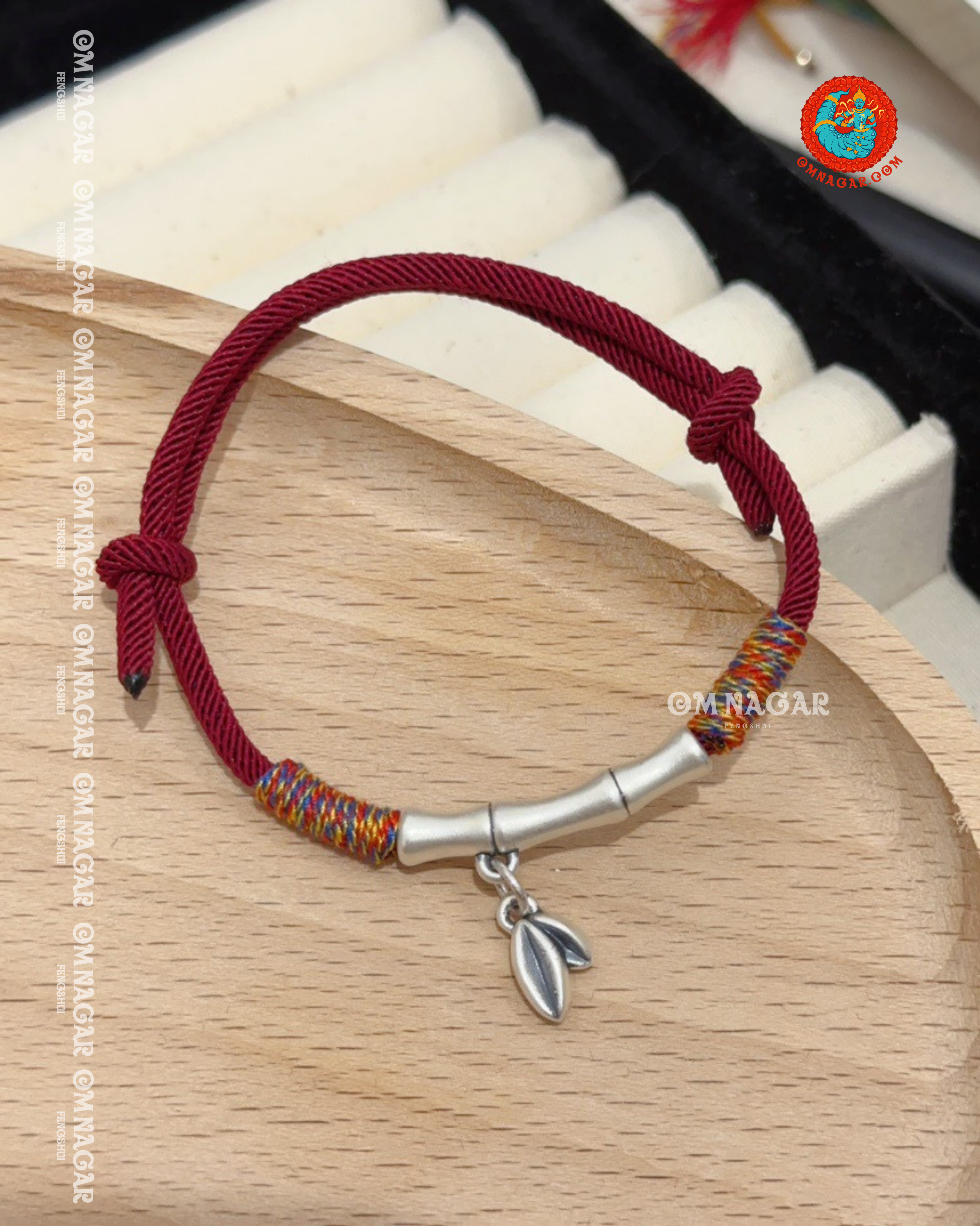 Five-Color Red String Bamboo Bracelet (999 Silver) – Prosperity & Peace