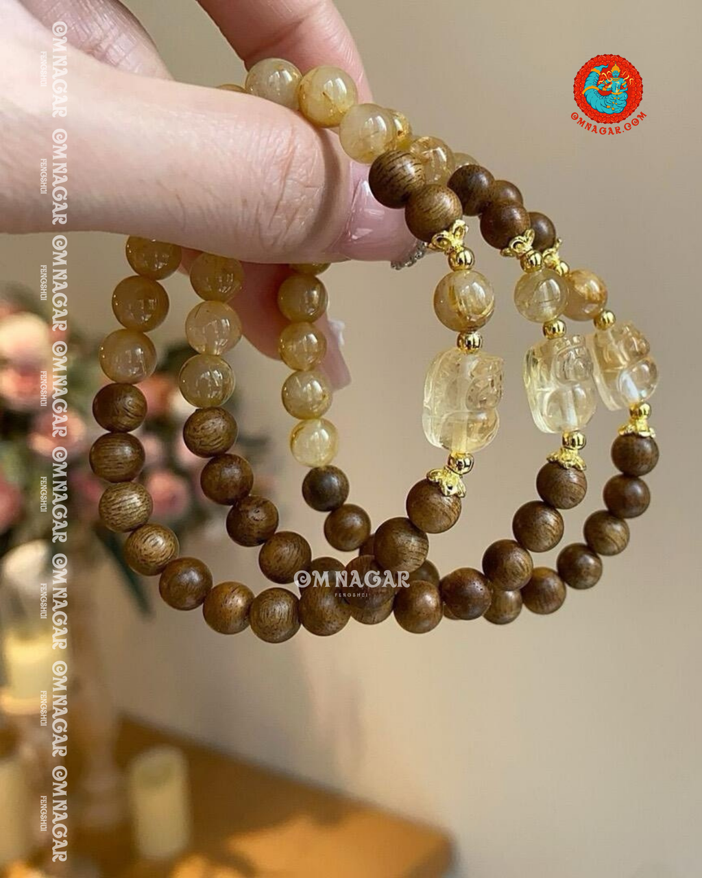 Pixiu Agarwood Gold Bracelet