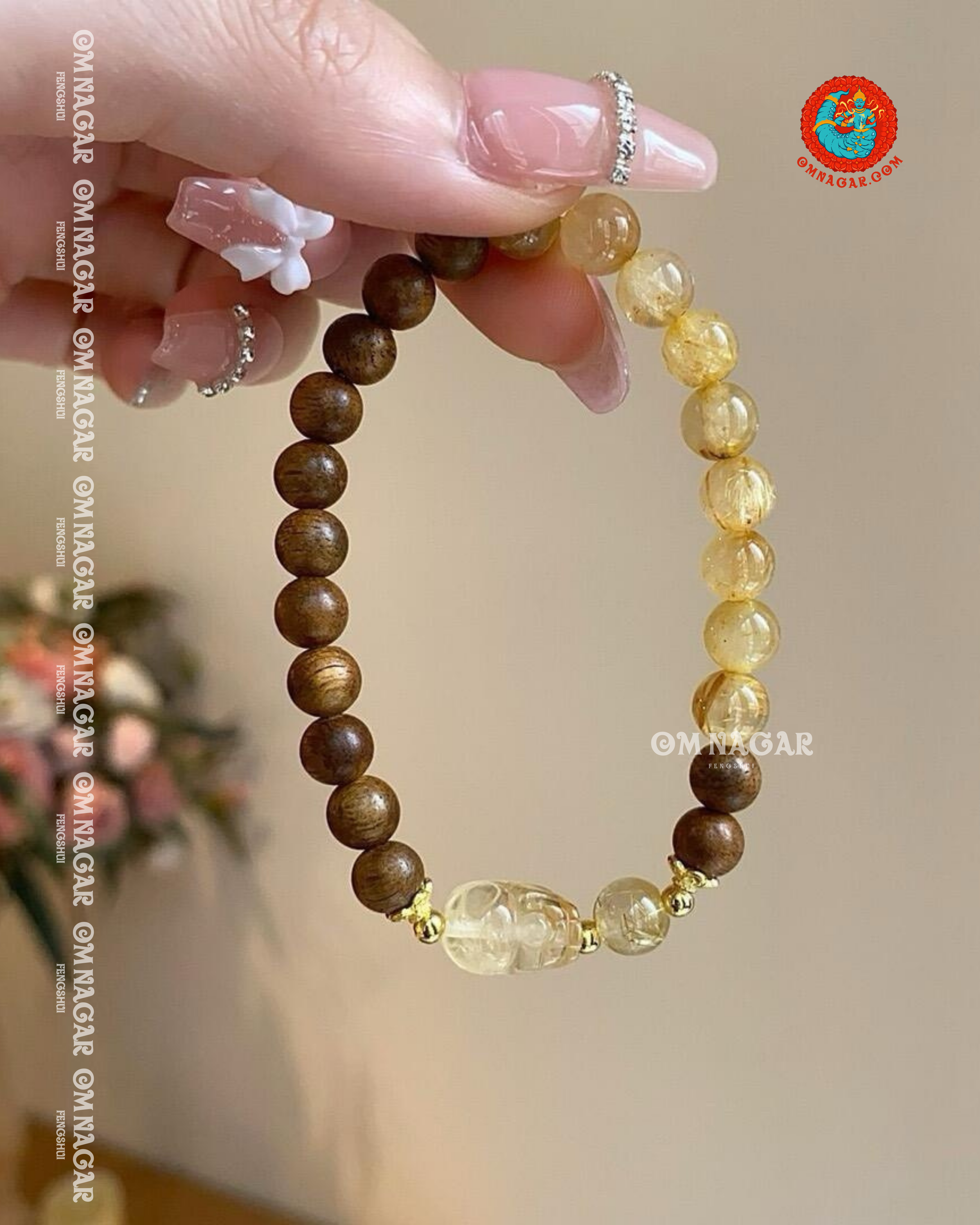 Pixiu Agarwood Gold Bracelet