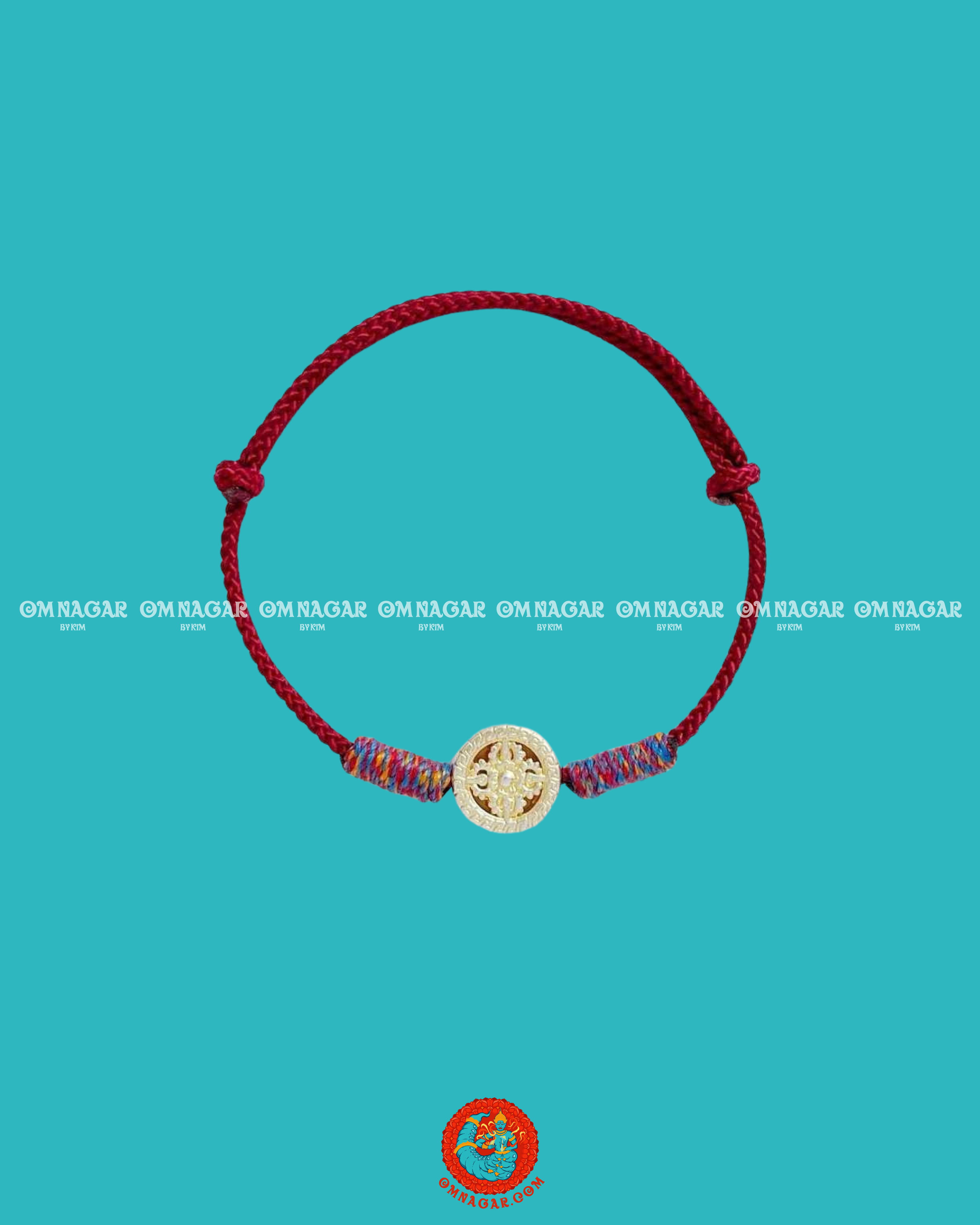 Red Dharma Wheel Bracelet – 14K Gold-Plated Silver (2026)
