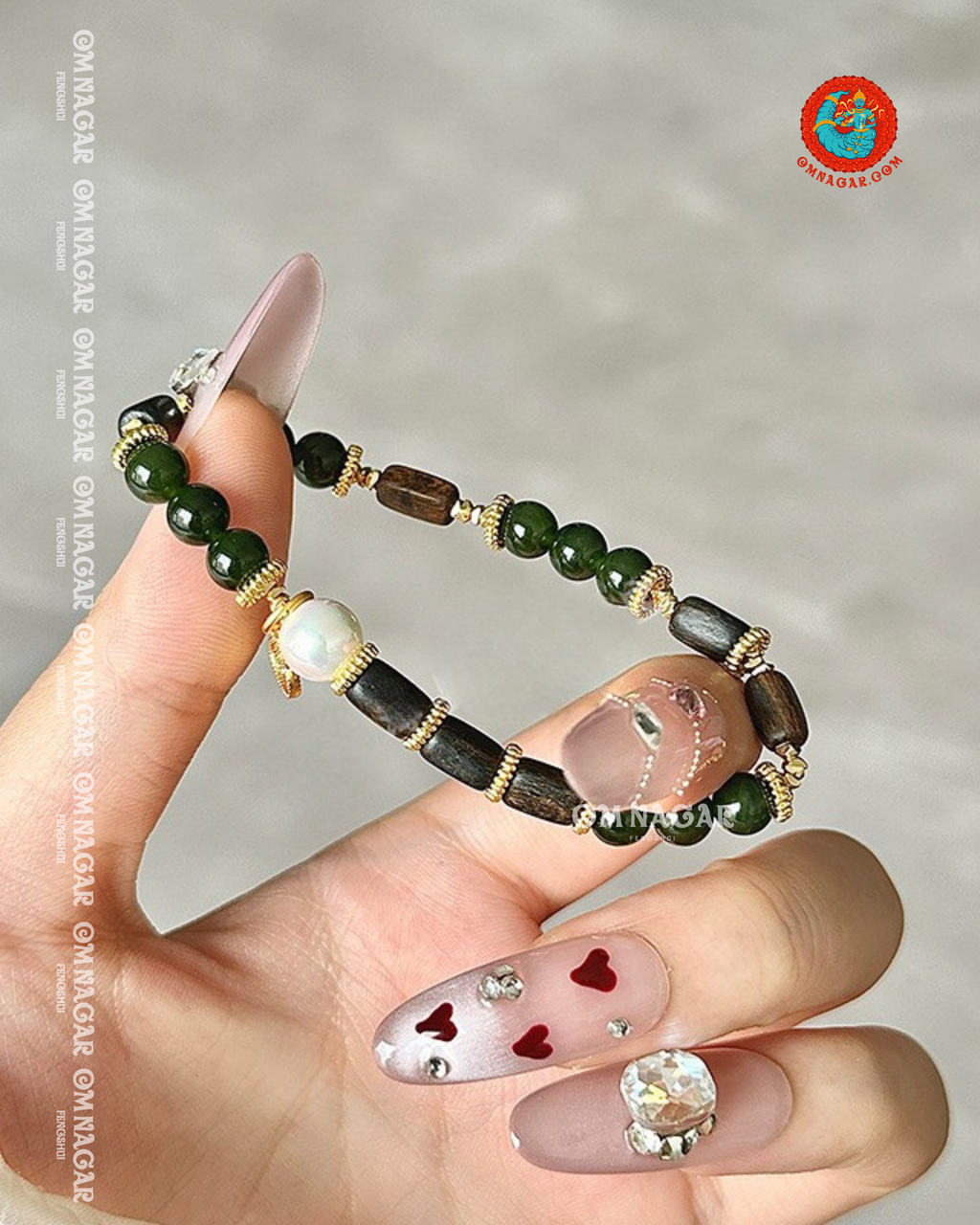 Agarwood & Jade Bracelet