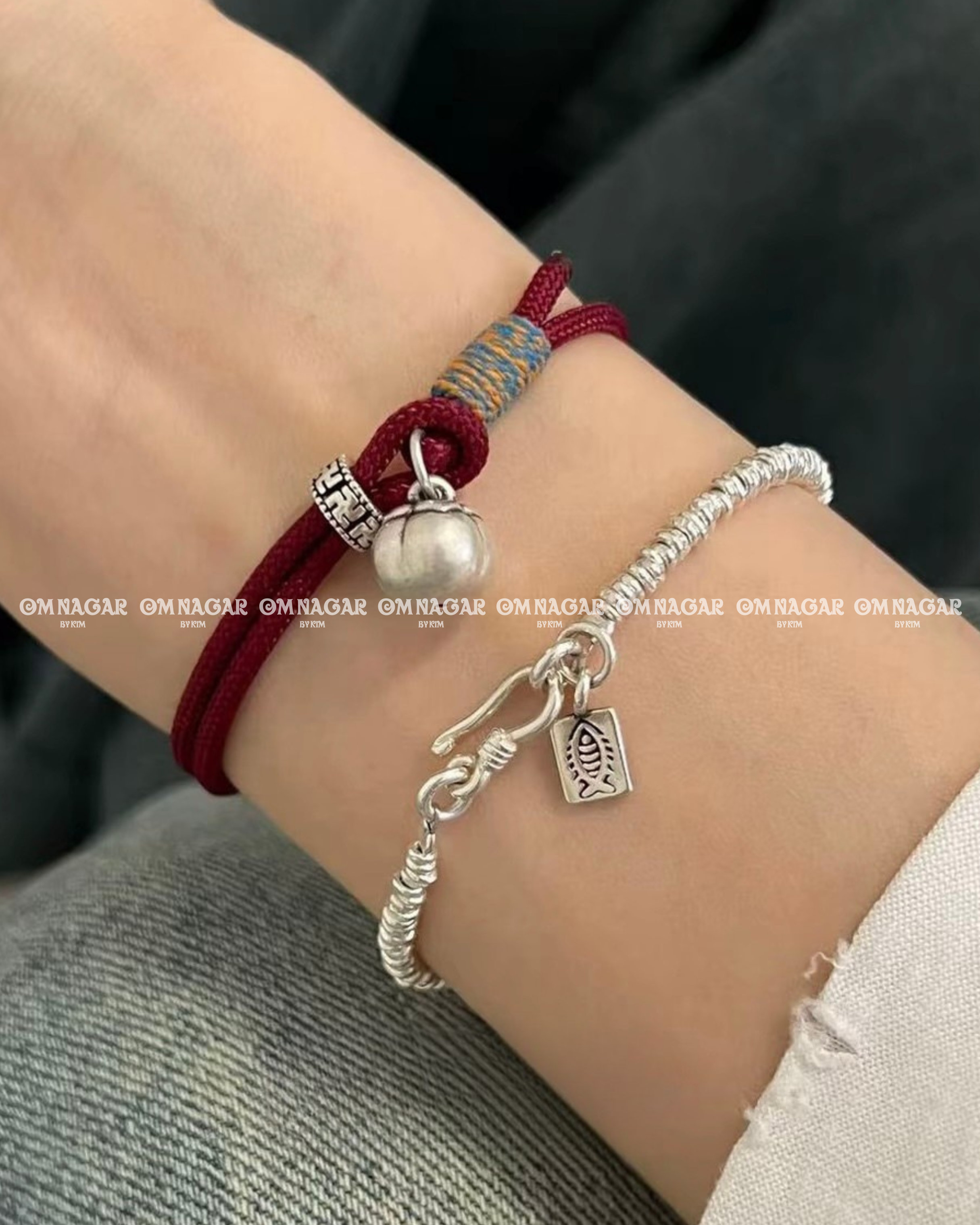Red Persimmon & Prosperity Bracelet – Premium 999 Silver