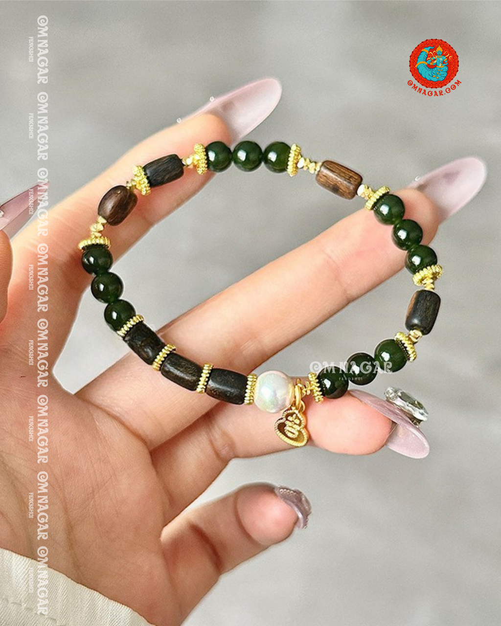 Agarwood & Jade Bracelet
