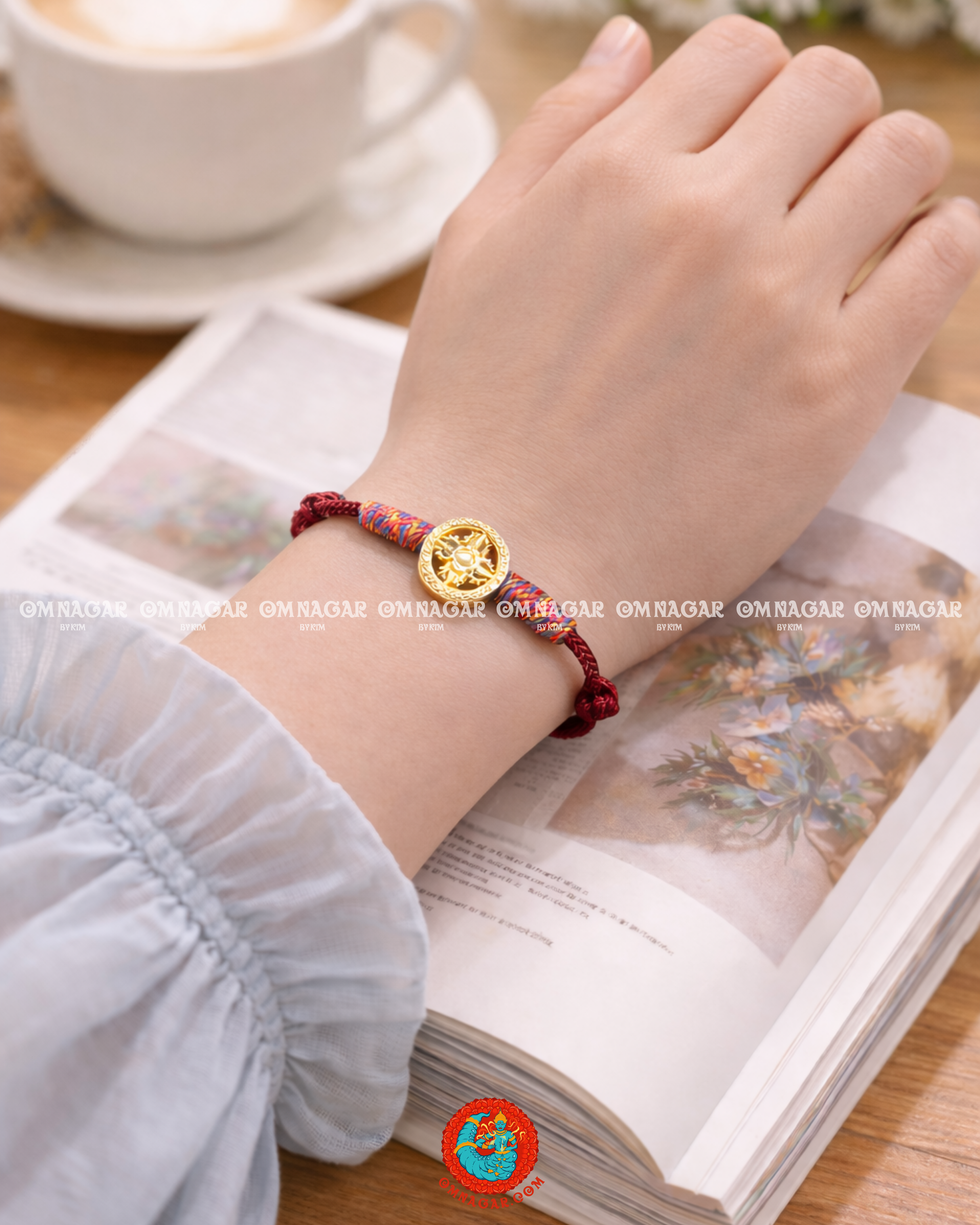 Red Dharma Wheel Bracelet – 14K Gold-Plated Silver (2026)